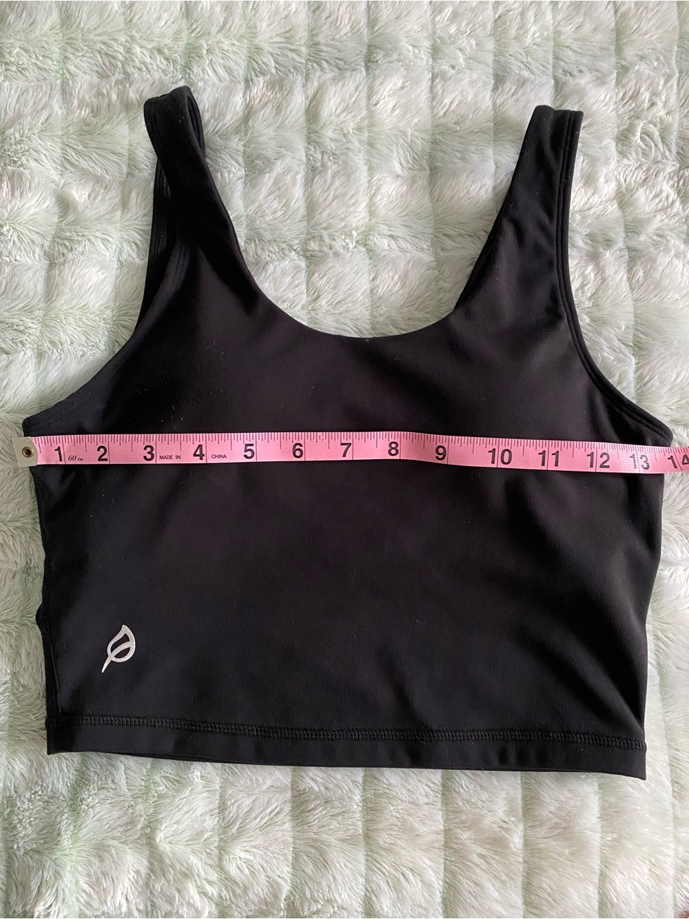 P’tula Cropped Tank with Built-in Bra — Black, Small - Picture 3 of 9